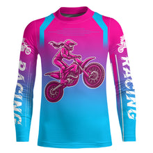 Load image into Gallery viewer, Girl Racing Jersey UPF30+ Youth MX Racing Dirt Bike Off-Road Shirt Biker Girl Women DNT67
