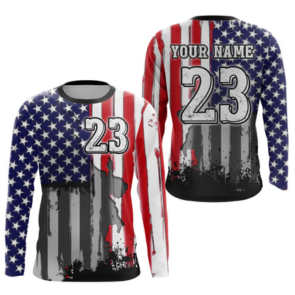 Youth US Flag Dirt Bike Jersey Off-Road Shirt Custom Motocross Jersey UPF30+ Kid Men Women DNT80