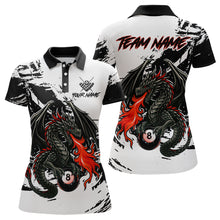 Load image into Gallery viewer, Custom Dragon Flame 8 Ball Billiard Shirts for Men Billiard Team Shirts Polo &amp; 1/4 Zip Shirt NNT82