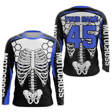 Load image into Gallery viewer, Blue Bone Motocross Racing Jersey UPF30+ MX Racing Dirt Bike Jersey Kid Men Women DNT01