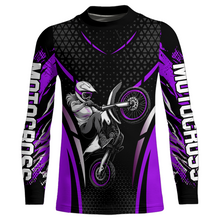 Load image into Gallery viewer, Custom Purple Racing Jersey UPF30+ Youth MX Racing Dirt Bike Off-Road Shirt Biker Girl Women DNT68