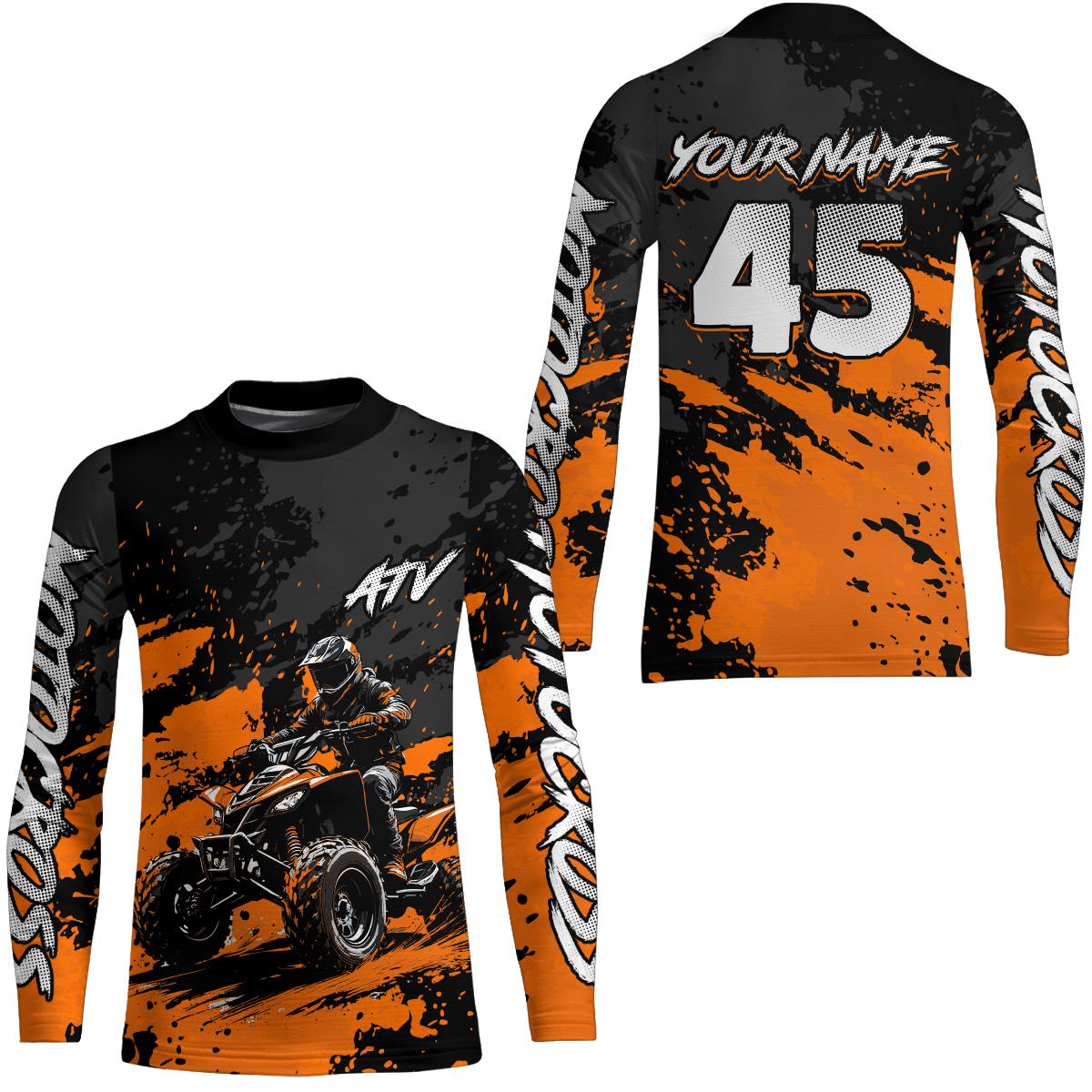 Custom Orange ATV Motocross Jersey Racing Shirts Off-Road Jersey Kid Men Women UPF30+ DNT23