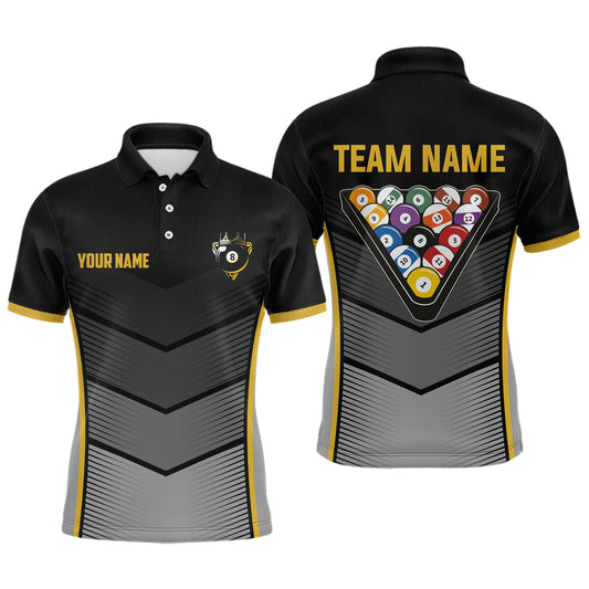 Billiard Shirt Crown 8 Ball Billiard Jersey Men Performance Billiard Shirt for Men Team Polo & 1/4 Zip NNT30