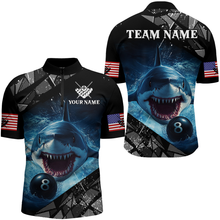 Load image into Gallery viewer, Funny Blue Shark Ball Pool Billiard for Men Billiard Shirts Polo &amp; 1/4 Zip Shirt Team NNT18
