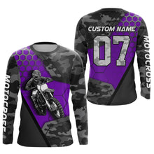 Load image into Gallery viewer, Purple Motocross Jersey Upf30+ Custom Dirt Bike Jersey Mens Women Off-Road Jersey Adult&amp;Kid| CTP45