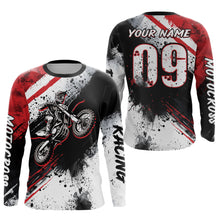 Load image into Gallery viewer, Adult&amp;Kid red custom dirt bike jersey Motocross jersey upf30+ mens women Motocross Shirt| CTP02