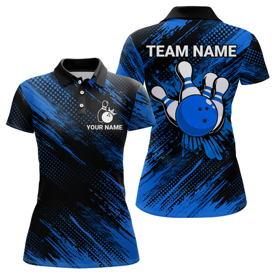 Blue Bowling Jersey Men And Women Custom Bowling Shirts Unisex Polo Bowling Team Shirt CP17
