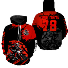 Load image into Gallery viewer, Custom Dirt Bike Jersey Red Motocross Jersey Upf30+ Mens Women Motocross Shirt| CTP54
