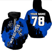 Load image into Gallery viewer, Blue custom dirt bike jersey adult&amp;kid Motocross jersey upf30+ mens women Motocross Shirt| CTP03
