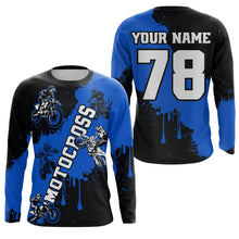 Load image into Gallery viewer, Blue custom dirt bike jersey adult&amp;kid Motocross jersey upf30+ mens women Motocross Shirt| CTP03