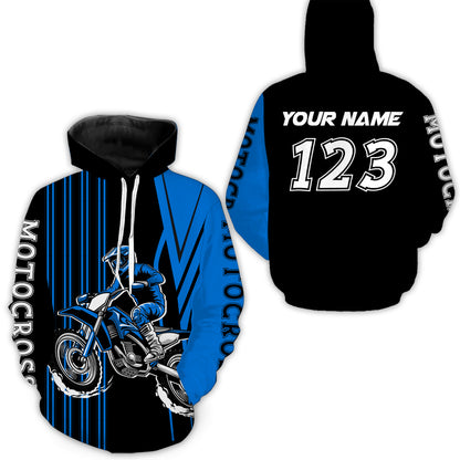 Adult&Kid Custom Blue Motocross Jersey Upf30+ Mens Women Dirt Bike Shirt Off Road Jersey| CTP100