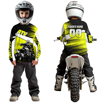 Custom Yellow ATV Motocross Jersey for Adult Kids Youth Quad Dirt Bike Racing Shirt For Men Women NHN001