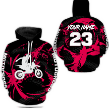Load image into Gallery viewer, Custom Dirt Bike Jersey Pink Motocross Jersey Upf30+ Mens Women Racing Shirt| CTP28