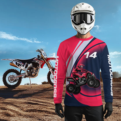 Custom Eagle ATV Riding Jersey Pink and Blue Quad Bike Jersey for Kid Men Women MX103