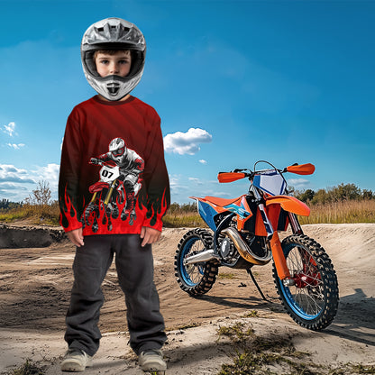 Flaming Motocross Jersey Custom Dirt Bike Jersey for Men Kid Women Motorcycle Shirt XM372