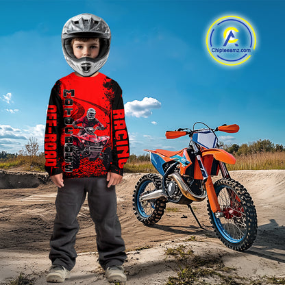 Red ATV Racing Jersey Custom ATV Riding Shirt for Kid Adult Quad Bike ATV Jersey MX114