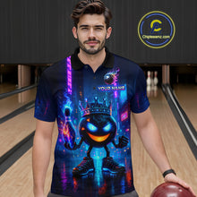 Load image into Gallery viewer, Custom Neon Lightning Bowling Shirt Funny Men Bowling Team Jersey Polo &amp; 1/4-Zip Bowling Outfit QZT740