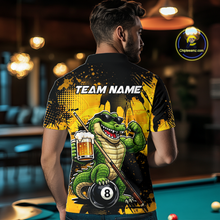 Load image into Gallery viewer, Custom Beer Alligator 8 Ball Pool Shirts Billiard Shirt for Men Billiard Team Jersey Billiard League NNT182