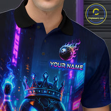 Load image into Gallery viewer, Custom Neon Lightning Bowling Shirt Funny Men Bowling Team Jersey Polo &amp; 1/4-Zip Bowling Outfit QZT740