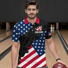 Load image into Gallery viewer, Custom American Bowling Polo Shirt for Men &amp; Women Eagle Bowling Jersey Team League Black BDT548