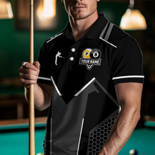 Load image into Gallery viewer, Personalized 8 Ball &amp; 9 Ball Pool Billiard Polo, 1/4 Zip For Men Custom Team Billiard Jersey |White TDM3547