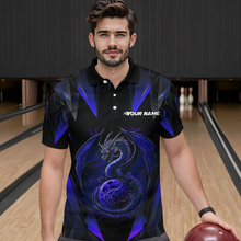 Load image into Gallery viewer, Blue Dragon Personalized Bowling Shirts For Men, Bowling Team Shirt Polo &amp; Quarter-Zip HNT40
