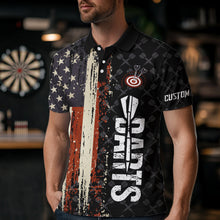 Load image into Gallery viewer, Vintage American Flag Darts Shirt For Men Custom Darts Jersey Pocket Option TDM3516