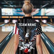 Load image into Gallery viewer, Eagle Bowling Polo Shirt Custom Bowling Jersey for Women Bowling Team League QZT51