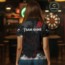 Load image into Gallery viewer, Black Darts Wolf Shirt Grunge Pattern For Women - Custom Team &amp; Player Name NYN0353