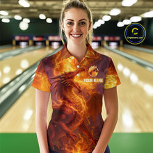 Load image into Gallery viewer, Custom Dragon Bowling Shirt for Men Women Bowling Jersey Flaming Bowling Shirt MBL94