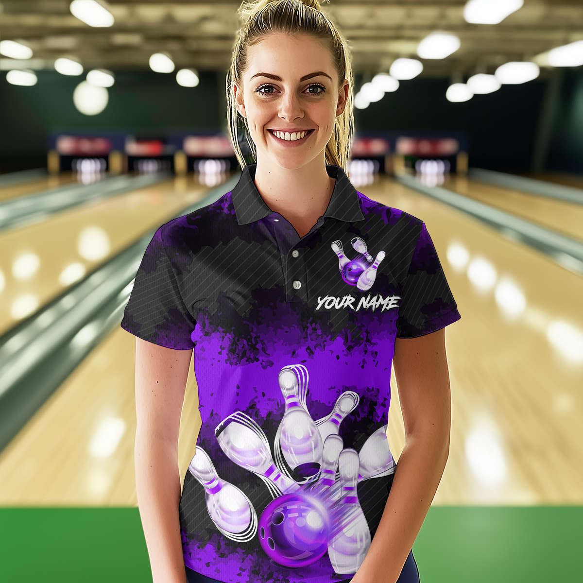 Customize Purple Bowling Shirts for Men Women Team Bowling Polo & 1/4 Zip Shirts MBL81