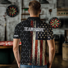 Load image into Gallery viewer, Vintage American Flag Darts Shirt For Men Custom Darts Jersey Pocket Option TDM3516