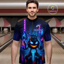 Load image into Gallery viewer, Custom Neon Lightning Bowling Shirt Funny Men Bowling Team Jersey Polo &amp; 1/4-Zip Bowling Outfit QZT740