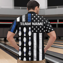 Load image into Gallery viewer, Custom Blue Bowling Shirts for Men Women Team Patriotic Bowling Polo &amp; 1/4 Zip Shirt MBL39