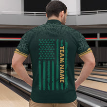 Load image into Gallery viewer, Custom Name St Patrick's Day US Flag Bowling Shirt Men Team Polo &amp; 1/4 Zip Shirts Bowling Team HNT14