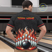 Load image into Gallery viewer, Flame Bowling Custom Men Bowling Shirt Polo &amp; Quarter-Zip Bowling Team Jerseys HNT56