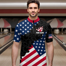Load image into Gallery viewer, Custom American Bowling 1/4 Zip Shirt for Men &amp; Women Eagle Bowling Jersey Team League Black BDT548