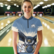 Load image into Gallery viewer, Custom Funny Falcon Bowling Jersey for Women Unisex Bowling Shirts for Team Polo &amp; 1/4 Zip HNT244