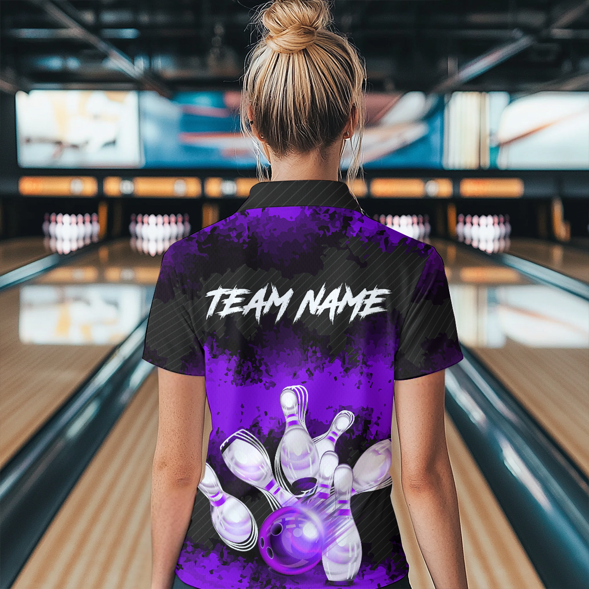 Customize Purple Bowling Shirts for Men Women Team Bowling Polo & 1/4 Zip Shirts MBL81