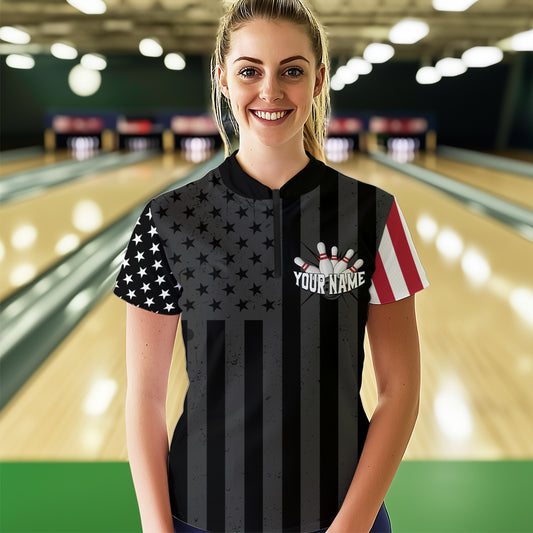 Eagle Bowling Polo Shirt Custom Bowling Jersey for Women Bowling Team League QZT51