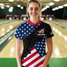 Load image into Gallery viewer, Custom American Bowling 1/4 Zip Shirt for Men &amp; Women Eagle Bowling Jersey Team League Black BDT548