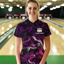 Load image into Gallery viewer, Custom Purple Bowling Shirt Sauropod Bowling Jersey Quarter Zip Bowling League QZT632