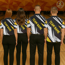 Load image into Gallery viewer, Black, White and Gold Men's bowling Polo, Quarter Zip shirts Custom Team bowling league jerseys NQS11264