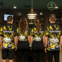 Load image into Gallery viewer, Custom Yellow Funny Beer Billiard Shirt for Women Billiard Jersey 8 Ball Pool Shirt Outfit BHT23