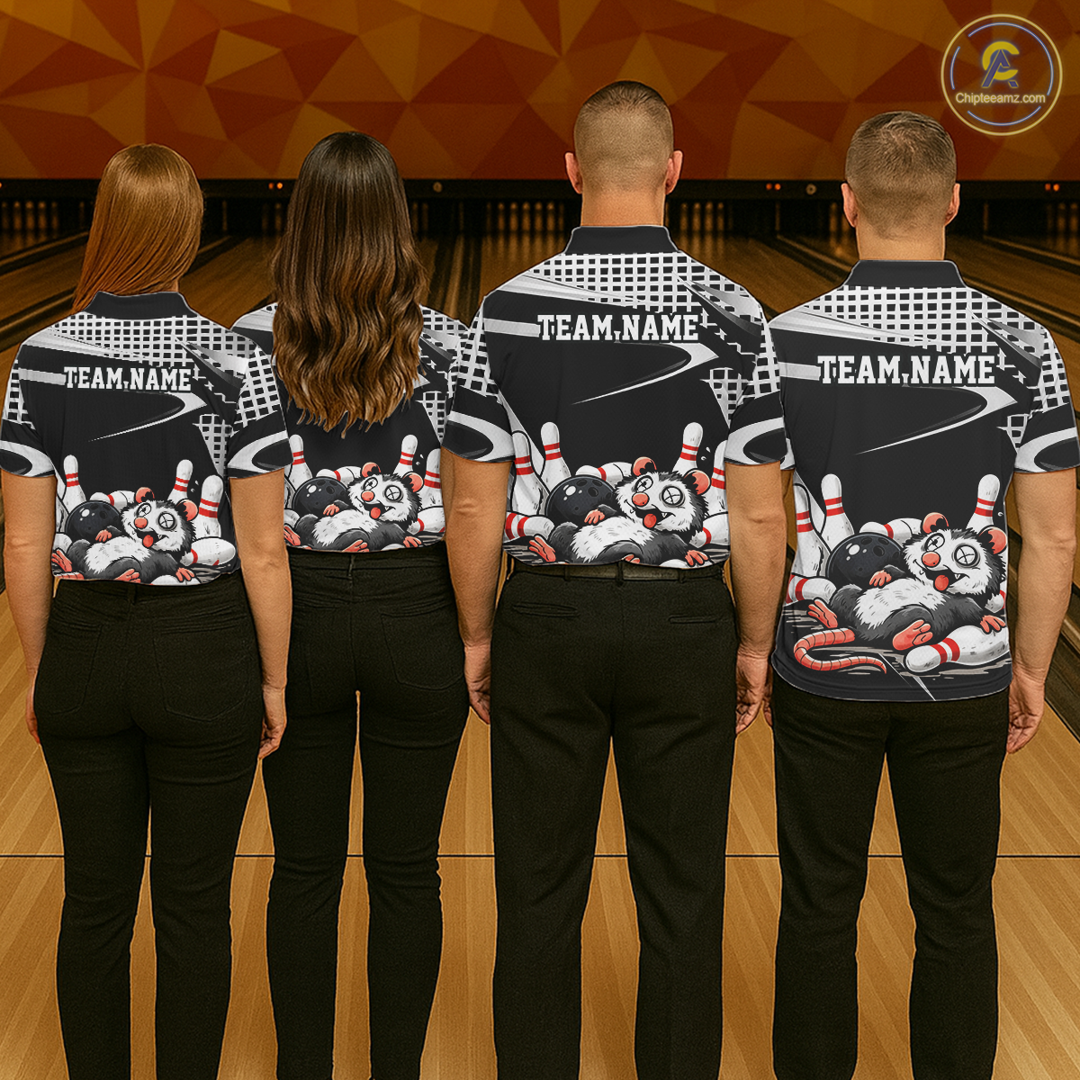 Personalized Funny Opossum Bowling Shirt Bowling Jersey for Women Bowling Polo & Quarter-Zip QZT847