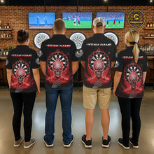 Load image into Gallery viewer, Black Red Flaming Skeleton Darts Custom Men's Dart Polo Shirts Team Dart League Jerseys NYN2075