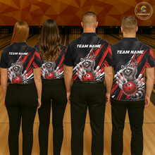 Load image into Gallery viewer, Custom Red Raccoon Bowling Jersey for Men Bowling Team Shirts Bowling Polo &amp; 1/4 Zip HNT254