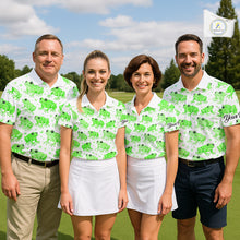 Load image into Gallery viewer, Funny Green Frog Pattern Womens Golf Polo Shirts Custom Golf Attire For Ladies , Golfer Gifts NHN0134
