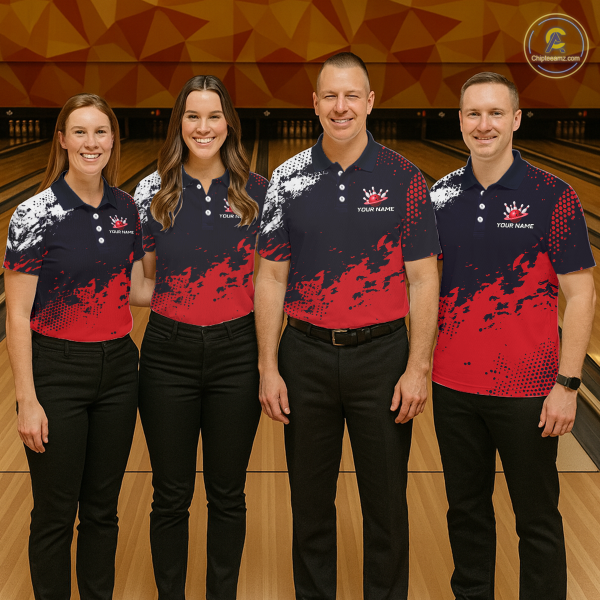 Red Custom Bowling Shirts for Women Men Bowling Jersey Polo&1/4 Zip Shirt for Team MBL224