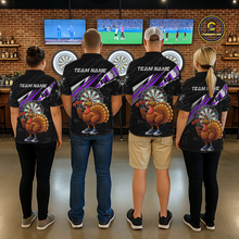 Load image into Gallery viewer, Purple Funny Turkey Chicken Darts Shirt for Women Darts Team Jerseys Polo &amp; 1/4 Zip Dart League NNT130